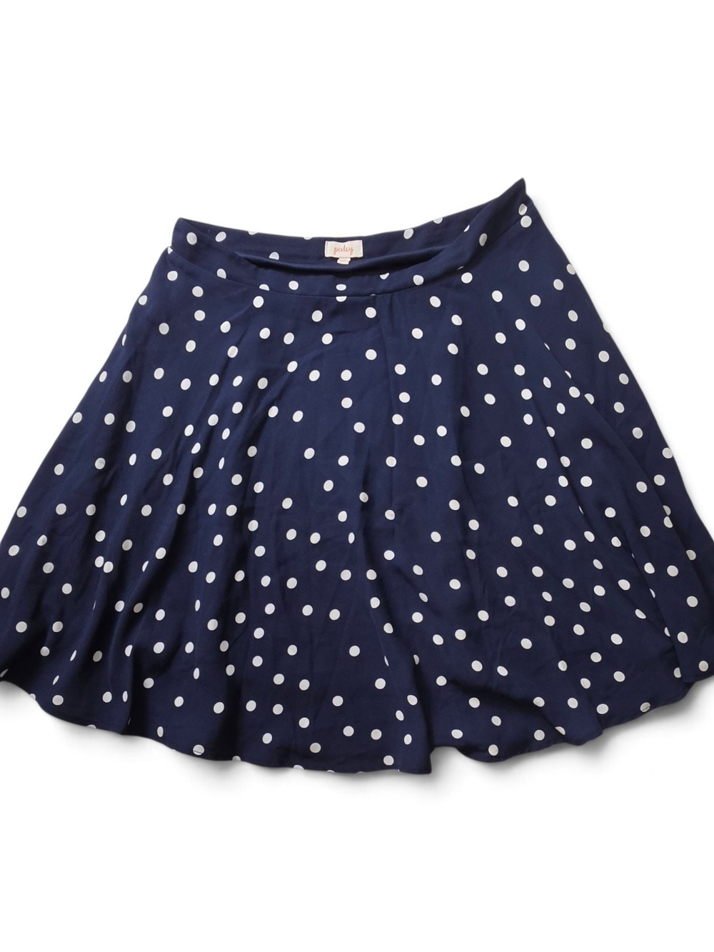 Pixley Navy and White Polka Dot Midi Skirt